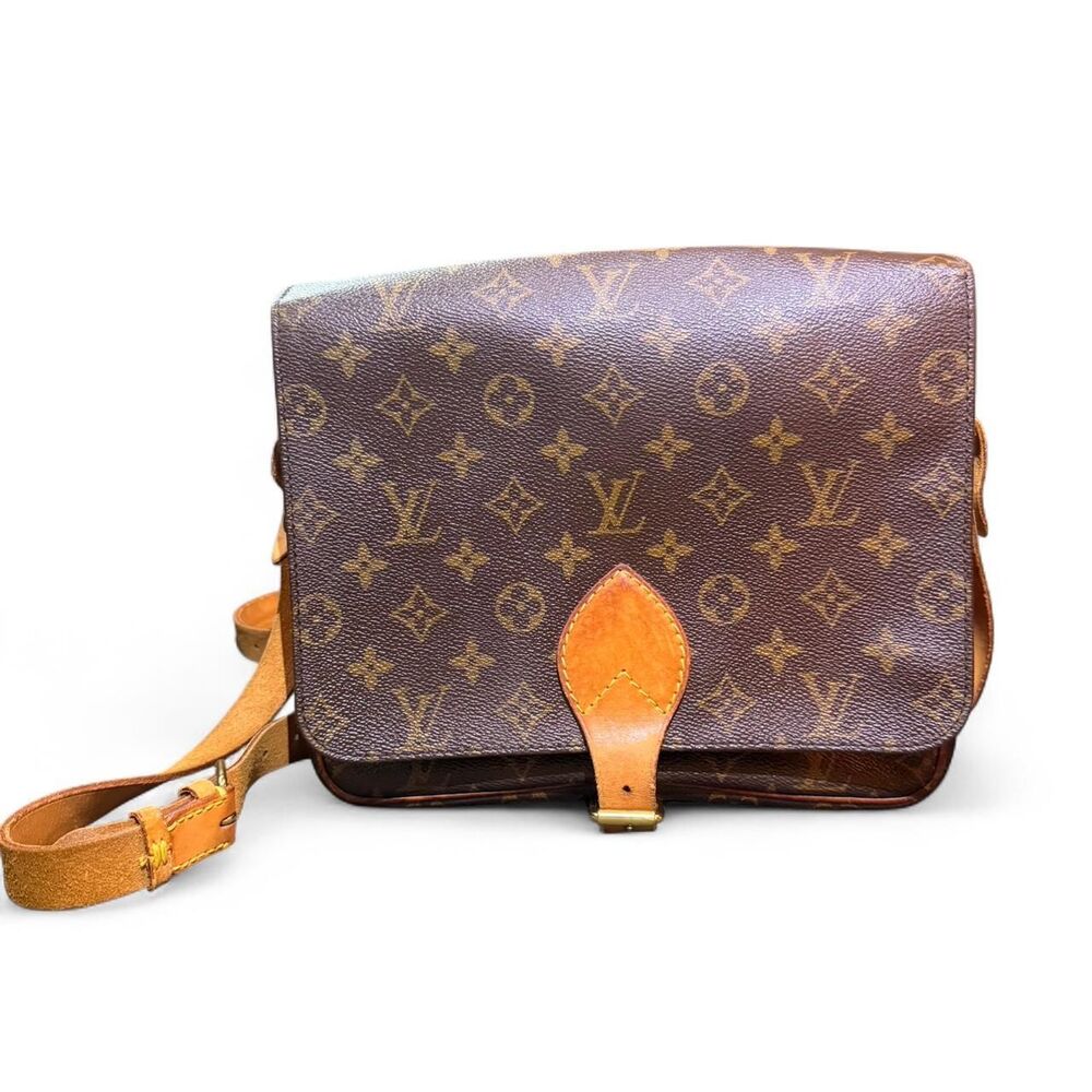 Louis Vuitton Cartouchière GM Monogram Crossbody Saddle Bag Vintage 1993 France